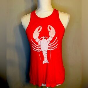 Wildfox Red Lobster Tank - Sz S - Relaxed Fit